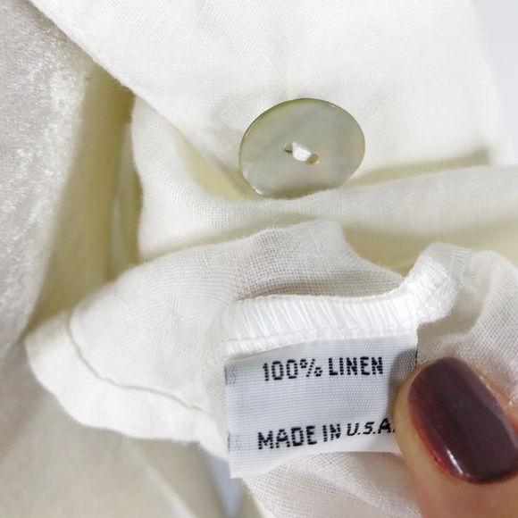 Bryn Walker Shirt 100% Linen White Long Sleeve S - Picture 8 of 8